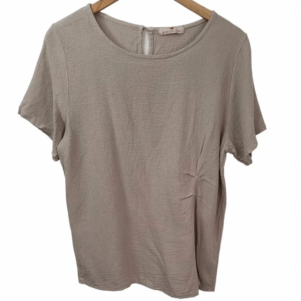 Lands Downunder Beige 100% Cotton Small top